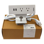 poppin Power Points Outlet "The Power Up" 2AC + 2 USB w/ 6' Cord in White