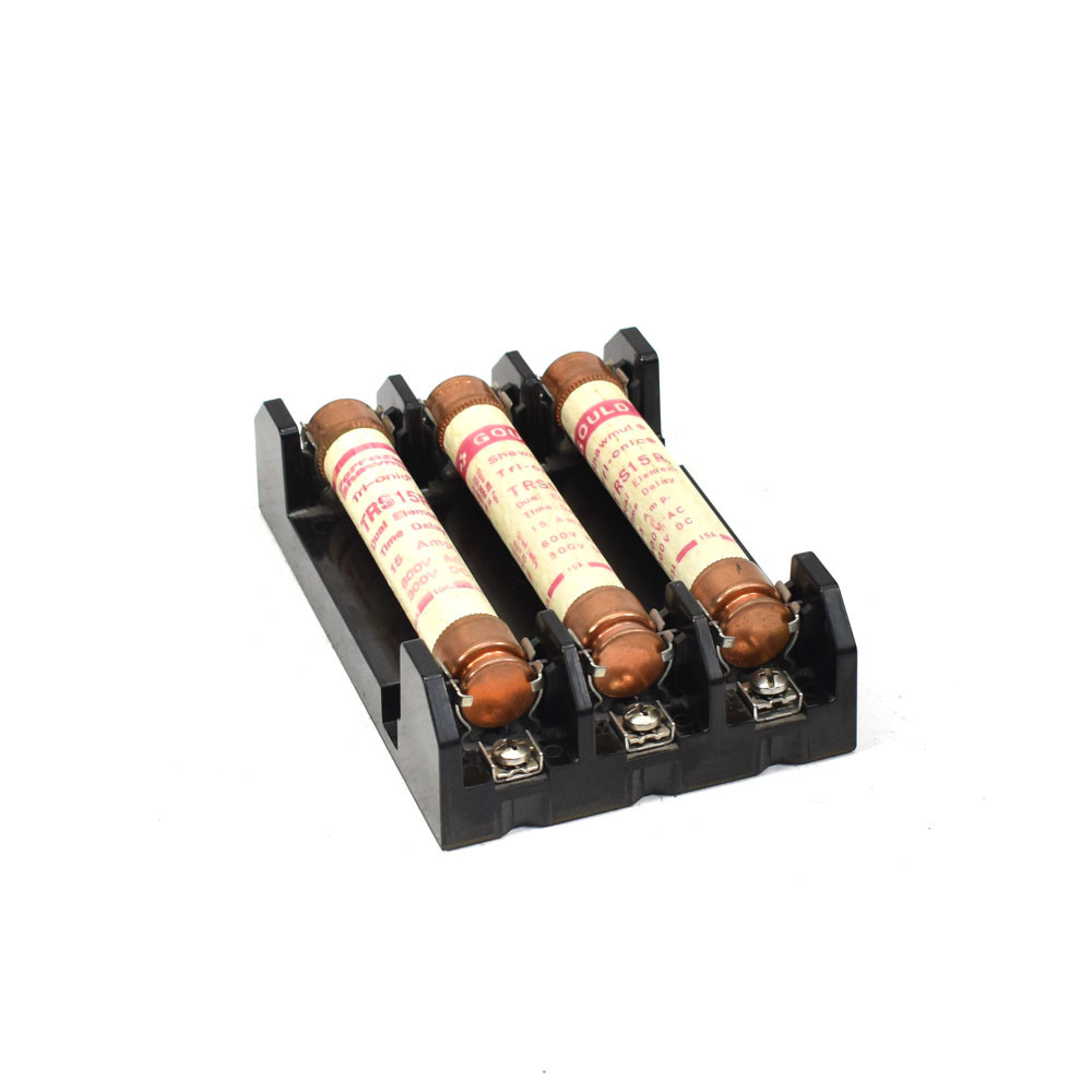 Marathon 6R30A3SP 3 Pole Fuse Holder w/ (3) Gould Shawmut TRS15R 15A Fuses