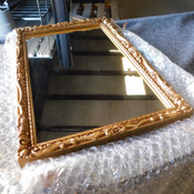 Rectangle Wall Mirror Ornate Gold Baroque Frame Wood 36" L x 23.5" W