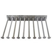 Industrial Slatwall Hanger Hooks Steel 12" 12.5mm Dia. Grey 3-1/2"x2" Base (10)