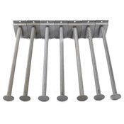 Industrial Slatwall Hanger Hooks Steel 12" 12.5mm Dia. Grey 3-1/2"x2" Base (7)
