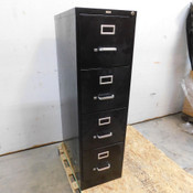 Office Max 4-Drawer Filing Cabinet Black 15" W x 26.5" D x 52" H