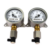 Baumer EN 837-1 Vacuum Gage -1-1 bar and EN 837-1 Pressure Gage 0-6 bar Gauge