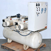 Dual Busch RC 0040-A005-1016 Rotary Vane Vacuum Pump System 15 Torr 460V 3phase