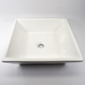 Continental Ceramic ANGLE Vessel Vanity Sink Surface Mount 15-1/4" Square White