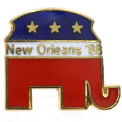 (Lot of 168) NEW Old Stock 0.7" New Orleans '88 Republican Elephant Pin Tie Tack