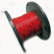 18AWG Red Hook Up Wire / Black Stripe 300V Electrical