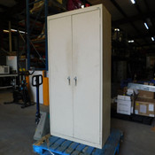 Sandusky Steel Storage Cabinet Beige 2-Door 3-Shelf 36"W x 18"D x 78"H