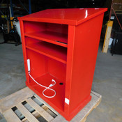 Hostess Lectern Utility Cabinet Powder Coated Steel Red 36"W x 19"D x 48"H