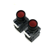 ABB MCB-01 3-Pole Contact Blocks w/ Red Push Button Operator Switch (2)