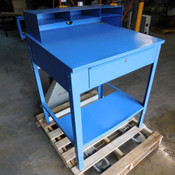 Global Slanted Steel Shop Desk w/ Drawer & Adjustable Legs 34-1/2" x 30"