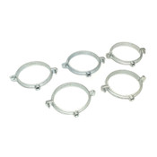 4" Electro Galvanized Finish Iron Split Ring Pipe Hanger Clamps 1/2" Rod (5)