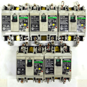 (Lot of 5) Fuji Electric EG102C 3-Pole 60A Circuit Breakers 240VAC