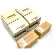 2 Epson M147C POS White Thermal Receipt Printers w/Power Supplies TM-H6000II