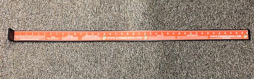 40 inch ruler with length to weight conversion charts for
bass, walleye, pike and crappie