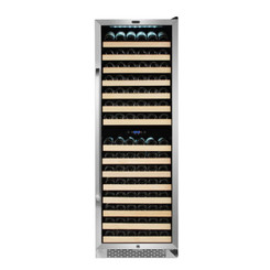 Whynter BWR-1642DZ 164 Bottle Built-in Stainless Steel Dual Zone Compressor Wine Refrigerator with Display Rack and LED display