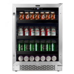 BBR-148SB | Whynter BBR-148SB 24 inch Built-In 140 Can Undercounter Stainless Steel Beverage Refrigerator with Reversible Door, Digital Control, Lock, and Carbon Filter