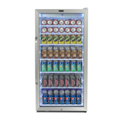 Whynter CBM-1060XLW/CBM-1060XLWa Freestanding 10.6 cu. ft. Stainless Steel Commercial Beverage Merchandiser with Superlit Door and Lock -White