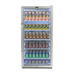 CBM-815WS | Whynter CBM-815WS/CBM-815WSa Freestanding 8.1 cu. ft. Stainless Steel Commercial Beverage Merchandiser Refrigerator with Superlit Door and Lock – White