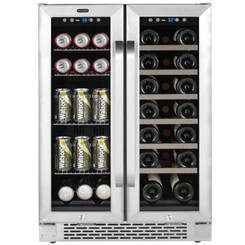 BWB-2060FDS | ***FOR CANADA CUSTOMER ONLY***Whynter BWB-2060FDS 24″ Built-In French Door Dual Zone 20 Bottle Wine Refrigerator 60 Can Beverage Center