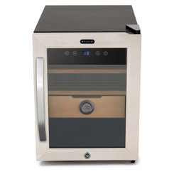 CHC-123DS | *FOR CANADA CUSTOMER* Whynter CHC-123DS 1.2 cu. ft. Stainless Steel Digital Control and Display Cigar Humidor with Spanish Cedar Shelves