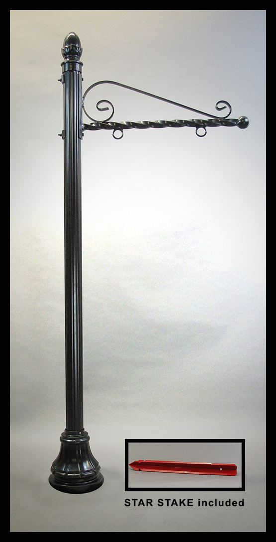 Ball Finial And Americana Base Easy To Install Scroll Bracket