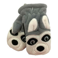 CP Infant Boys Gray Microfleece Husky Dog Mittens