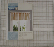 Casual Home Ivory & Tan Tweed  Window Valance Curtain Topper