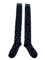 My Halloween Womens Long Black & Gray Spider Over the Knee Socks