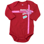 Holiday Time Infant Girls Mommy's Favorite Gift Creeper Christmas Bodysuit