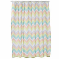 Simple By Design Pastel Chevron Fabric Shower Curtain Bath Decor