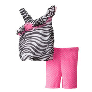 Baby Glam Infant Girls Zebra Print Bubble Top Pink Leggings Outfit 2 PC Set