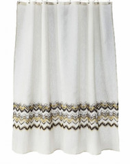 Gray Yellow Chevron Fabric Shower Curtain Bath Decor
