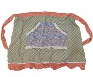 Casual Home Green & Orange Plaid Floral Patchwork Kitchen Cooking Apron