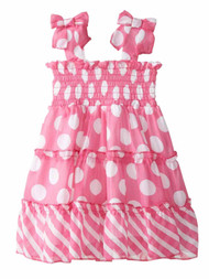 Blueberi Boulevard Infant & Toddler Girls Pink Chiffon Dress Sun Dress