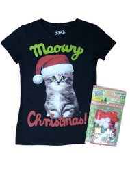 Jem Girl Black Design Your Own Holiday Kitten T-Shirt Kit Christmas Tee Shirt