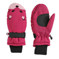 Aquarius Girls Fuchsia Pink Fox Snow & Ski Mittens Fleece & Thinsulate Lining