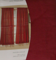 Home Linen Cotton Blend Window Panel Pair Red Curtains 63"