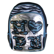 Confetti Zebra Stripe Hope Girls Backpack Sport School Travel Pack Sequin Accent