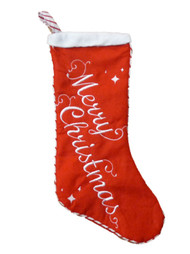 Red Felt Stitched Merry Christmas Stocking