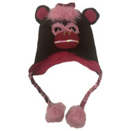 Total Girl Trapper Girls Brown Monkey Trapper Hat Critter Beanie