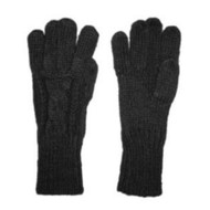 Fownes Womens Soft & Sleek Black Cable Knit Gloves