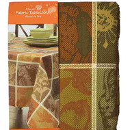 Allover Leaf Fabric Harvest Plaid Tablecloth Fabric Table Cloth 60x84 Obl
