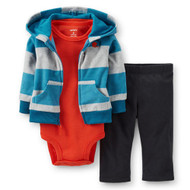 Carters Infant Boy Football Outfit Sweat Pants Creeper Striped Hoodie Jacket