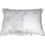 Casual home Embroidered Cross Stitch Accent Throw Pillow Floral Blue & White