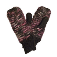Mudd Womens Soft Black & Purple Knit Mittens with Fleece Lining