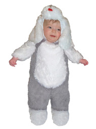 Totally Ghoul Toddler Boys Plush Gray & White Puppy Dog Costume