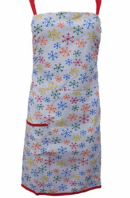 Colorful Snowflake Adult Apron Bib Style Holiday Cooking