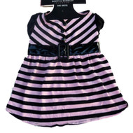 Boots & Barkley Pink & Black Striped Glamour Dog Dress