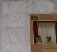 Home Imogen White Lace Ascot Window Valance Curtain Topper